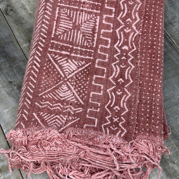 Handmade Other - Vintage African Faded Terracotta Mudcloth 60” L x 41” W Textile | No. 126